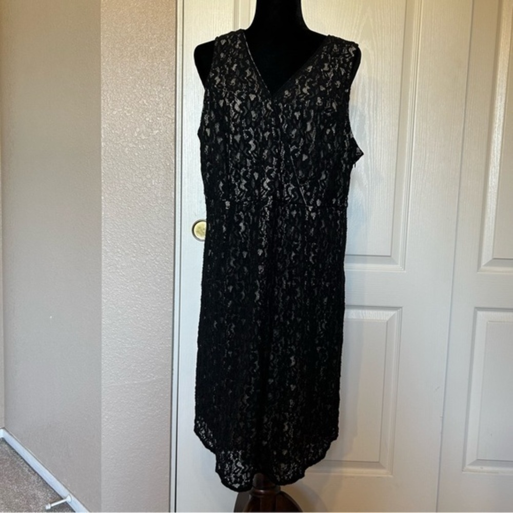 Lane Bryant Black Lace Sleeveless‎ Lined Dress Size 18